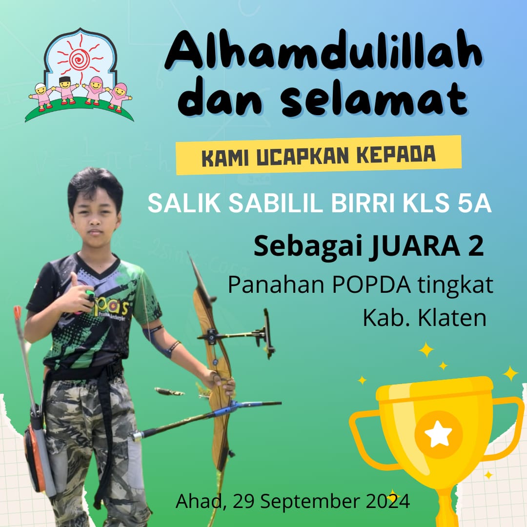Juara 2 Panahan Putra POPDA Tingkat Kab. Klaten